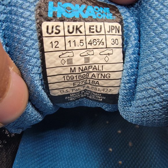 Hoka One One Mens Size 12 Napali Black Blue Yellow Running Sneakers Shoes main image 8